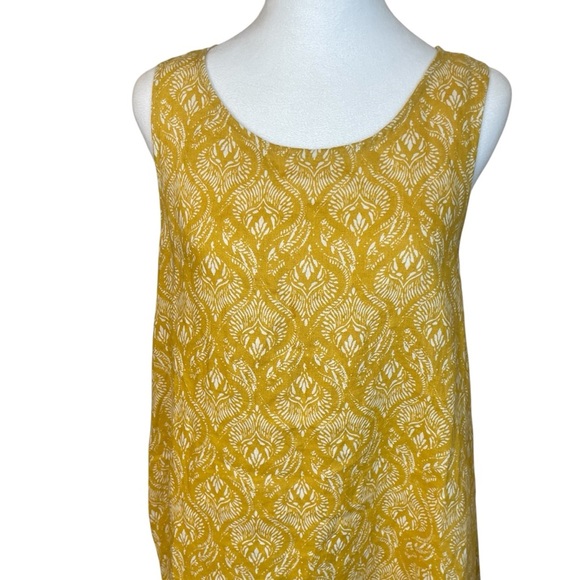 Sigrid Olsen Mustard Yellow Linen Sleeveless Dress Medium Vacation Beach Summer - Picture 3 of 11